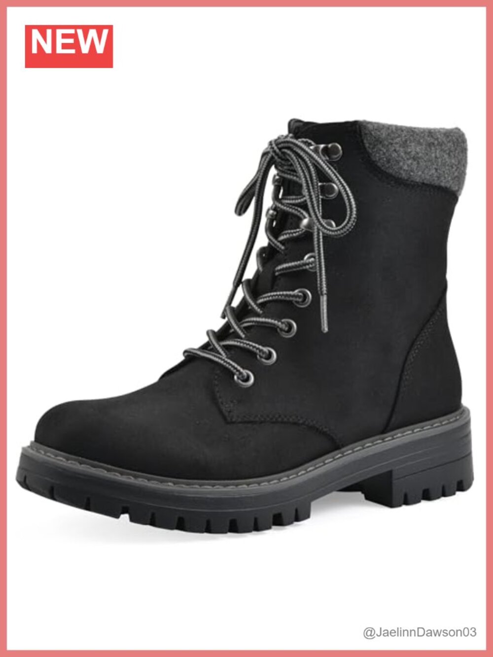 Lace Up City Hiker Ankle Bootie, Combat Style, Cushioned Insole, Textile